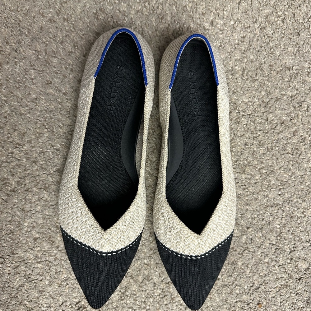 Rothy's Black and Cream Flats Versatile Loafers